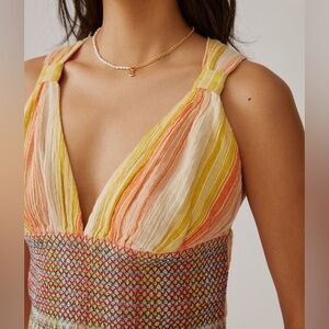 Anthropologie Striped Smocked Tank NWT Sz Medium